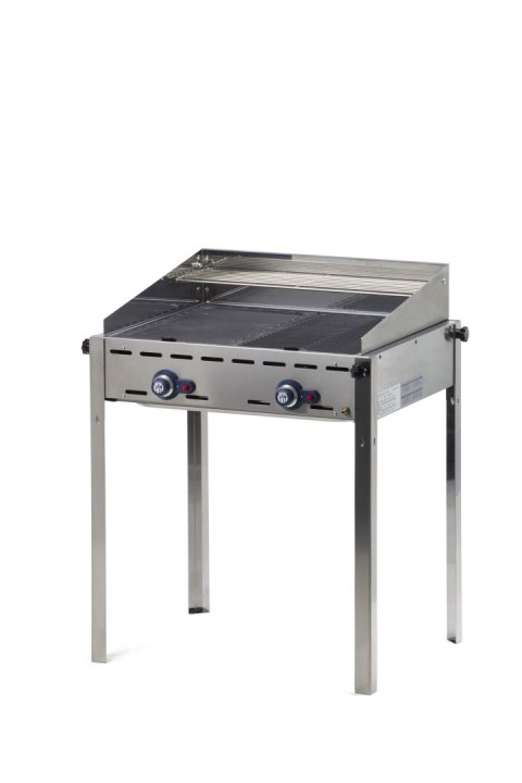 Grill gazowy "Green Fire" 2 palniki 11,6kW z osłoną i półką - Hendi 149508 Hendi