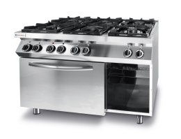 Kuchnia gazowa 6 palników z piekarnikiem elektrycznym GN1/1 Kitchen Line - Hendi 225899 Hendi