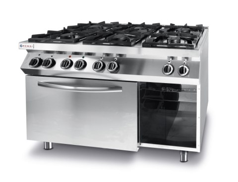 Kuchnia gazowa 6 palników z piekarnikiem elektrycznym GN1/1 Kitchen Line - Hendi 225899 Hendi