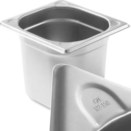 Pojemnik GN 1/6 stalowy Kitchen Line wys.150 mm - Hendi 806647 Hendi