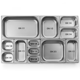 Pokrywka stalowa do GN Kitchen Line z wycięciem na chochlę GN 1/9 - Hendi 806975 Hendi